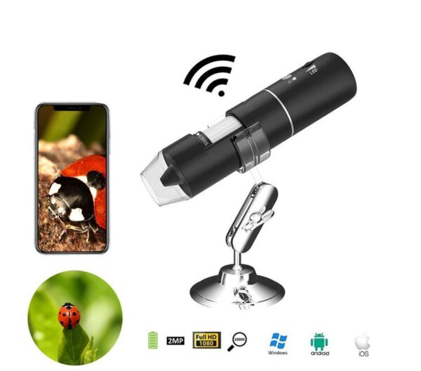 1080P 1000X WiFi Digital Microscope for Android Iphone Mobile Phone 8 LED 3in1 kids Digital Microscope USB Endoscope Zoom Camera